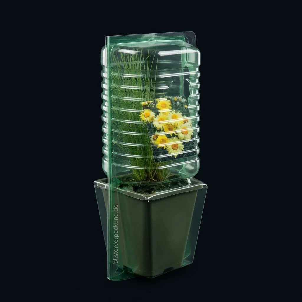 Pflanzenschutz Transportblister PET recycelt transparent – Scafa Thermoforming